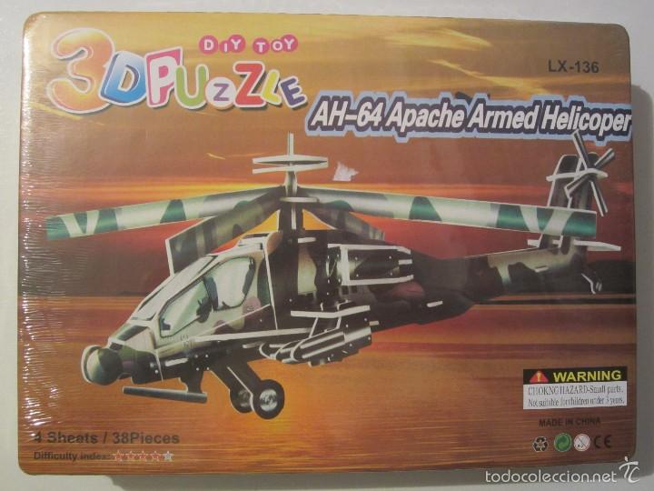Juegos antiguos: KIT MONTAJE 3D PUZZLE HELICOPTERO APACHE - Foto 1