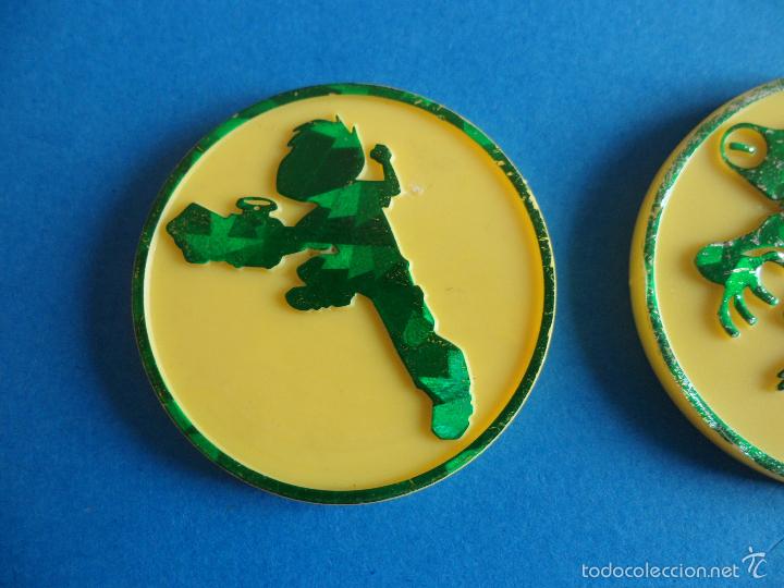 Juegos antiguos: Lote de 2 Tazos Caps Ben 10 de pl&aacute;stico - Exit Cartoon Network - Foto 3