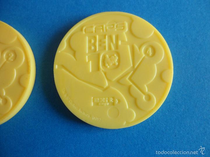 Juegos antiguos: Lote de 2 Tazos Caps Ben 10 de pl&aacute;stico - Exit Cartoon Network - Foto 5