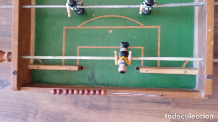 Juegos antiguos: ANTIGUO FUTBOLIN DE MADERA - Foto 7