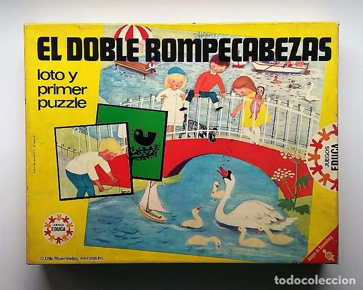 Juegos antiguos: JUEGO EL DOBLE ROMPECABEZAS DE EDUCA. - Foto 1