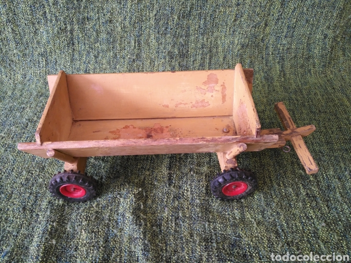 Juegos antiguos: Juguete Carro remolque madera - Foto 2