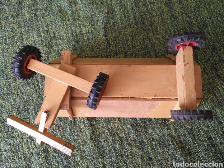 Juegos antiguos: Juguete Carro remolque madera - Foto 5