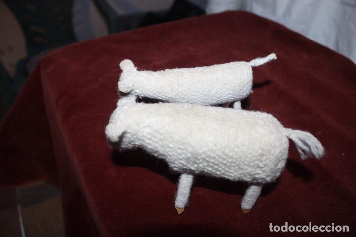 Juegos antiguos: DOS OVEJAS ARTESANALES DE LANA E HILO - Foto 4