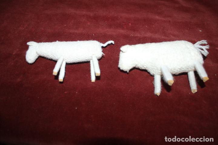 Juegos antiguos: DOS OVEJAS ARTESANALES DE LANA E HILO - Foto 6