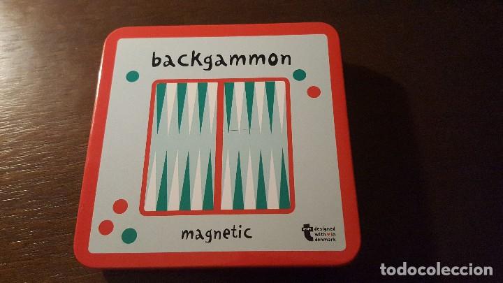 Juegos antiguos: Juego de backgammon metalico y magn&eacute;tico7 - Foto 1
