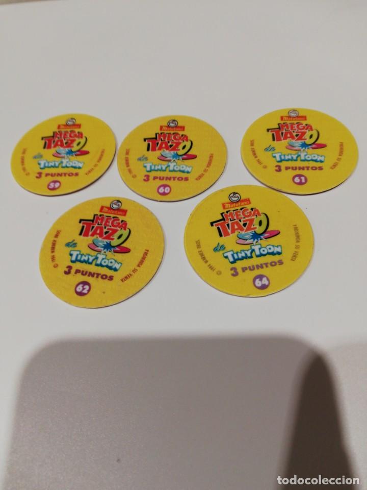 Juegos antiguos: Cinco Mega Tazos, Tiny Toon. N&uacute;meros, 59, 60, 61, 62, 64. - Foto 2