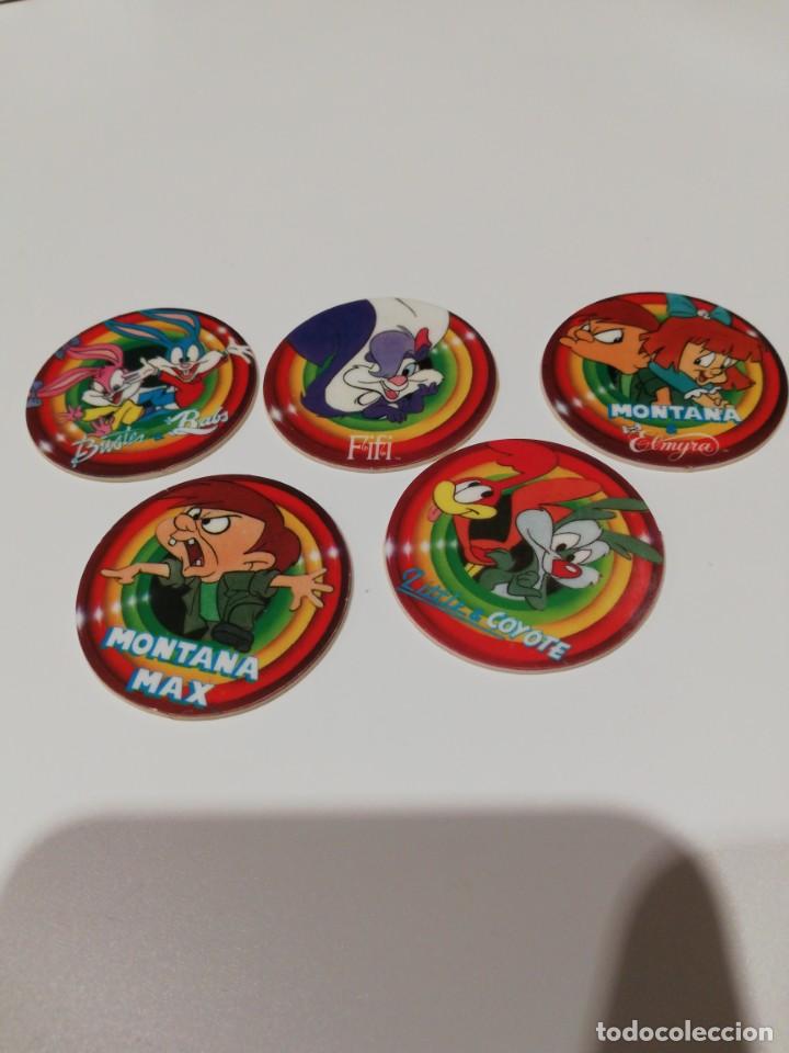 Juegos antiguos: Cinco Mega Tazos, Tiny Toon. N&uacute;meros, 65, 67, 68, 69, 70. . - Foto 1