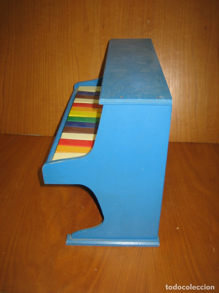 Juegos antiguos: Antiguo juguete piano de madera - Foto 4
