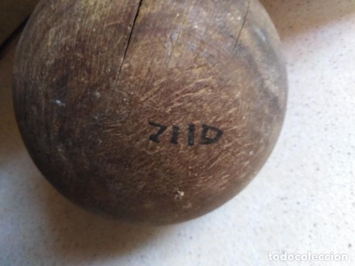 Juegos antiguos: Lote Bolas de madera y bolo antiguo - Foto 3