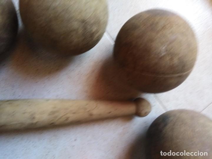 Juegos antiguos: Lote Bolas de madera y bolo antiguo - Foto 5