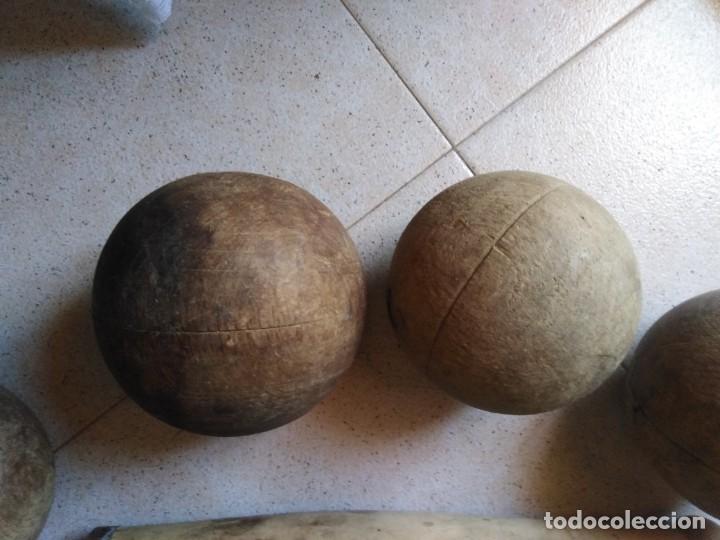 Juegos antiguos: Lote Bolas de madera y bolo antiguo - Foto 6