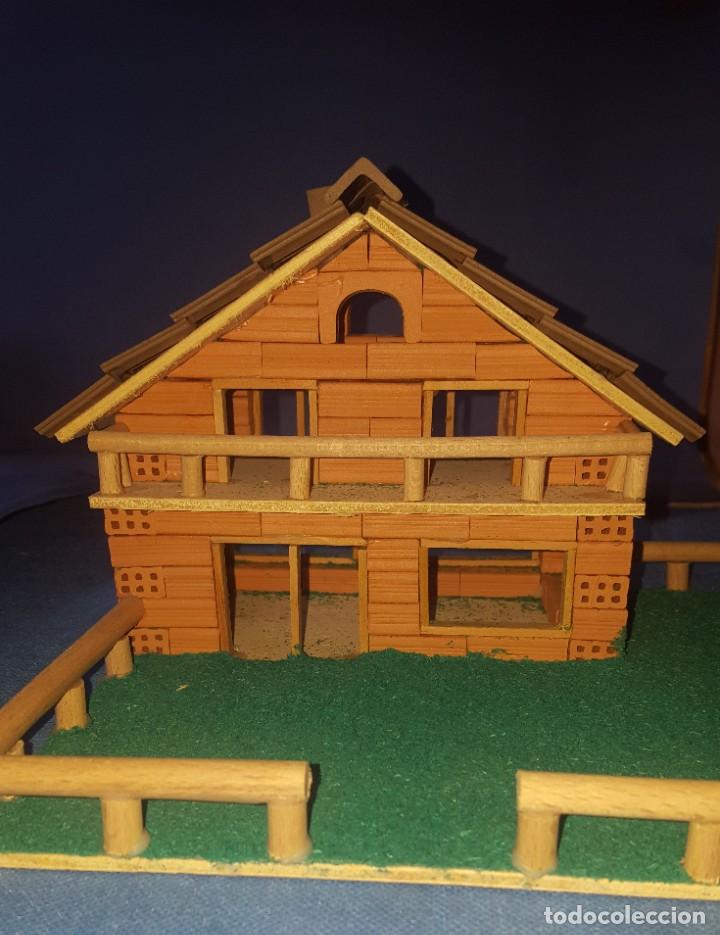 Juegos antiguos: juego construccion casa chalet en madera y ladrillos a estrenar