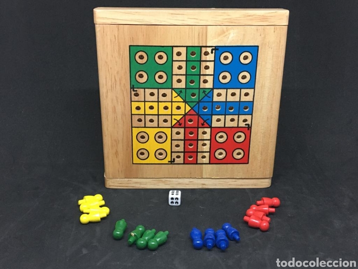 Juegos antiguos: Parchis madera de viaje - car197 - Foto 1