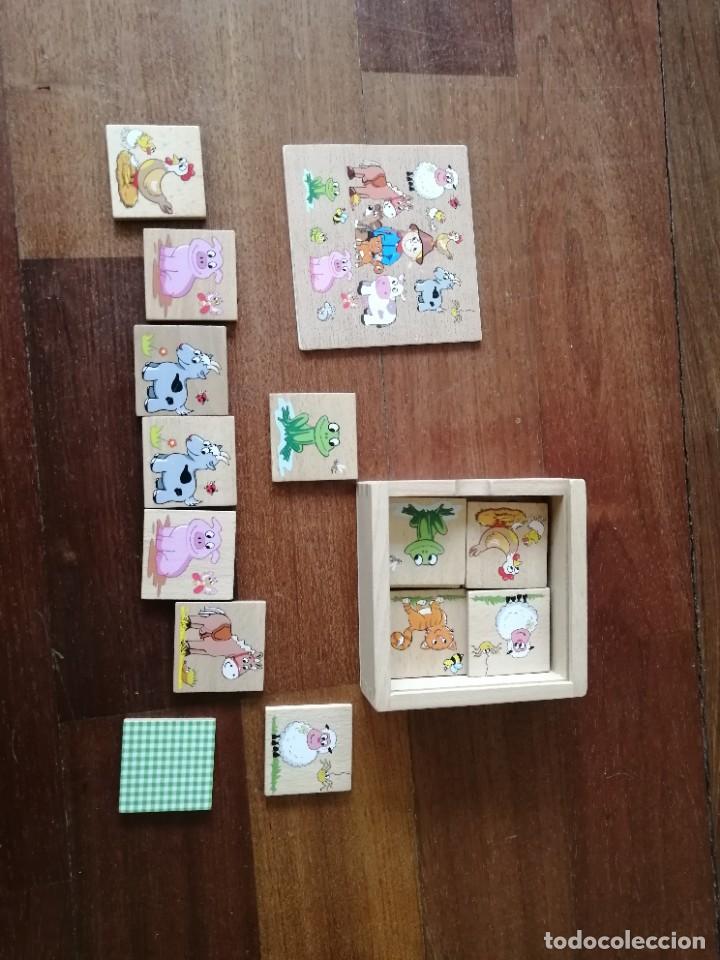 Juegos antiguos: Memo de madera granja - Foto 1
