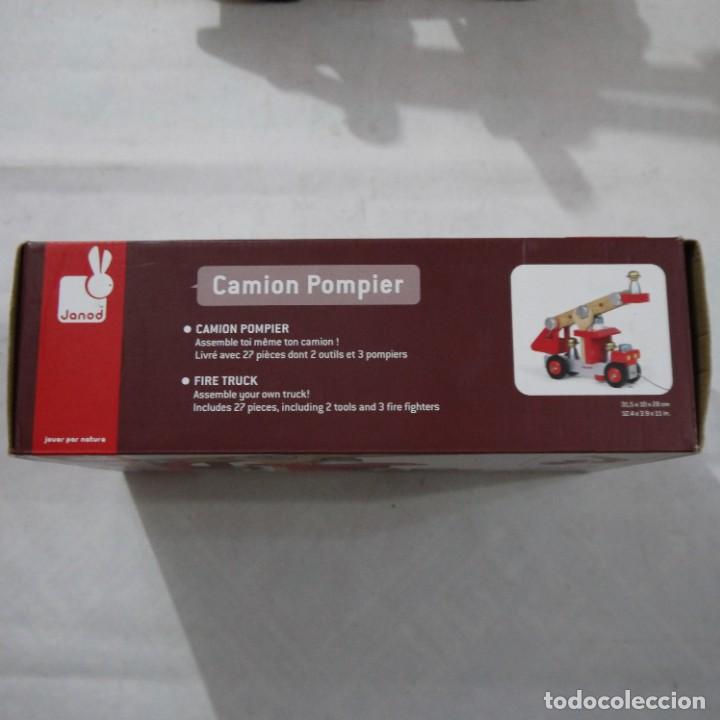 Juegos antiguos: CAMI&Oacute;N DE BOMBEROS DE MADERA - JANOD - Foto 2