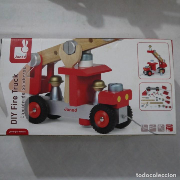 Juegos antiguos: CAMI&Oacute;N DE BOMBEROS DE MADERA - JANOD - Foto 4