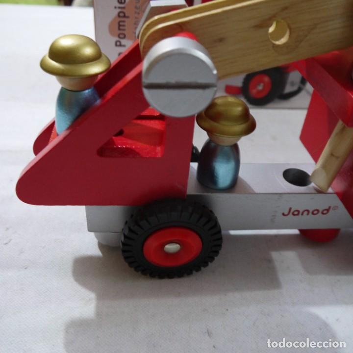 Juegos antiguos: CAMI&Oacute;N DE BOMBEROS DE MADERA - JANOD - Foto 7