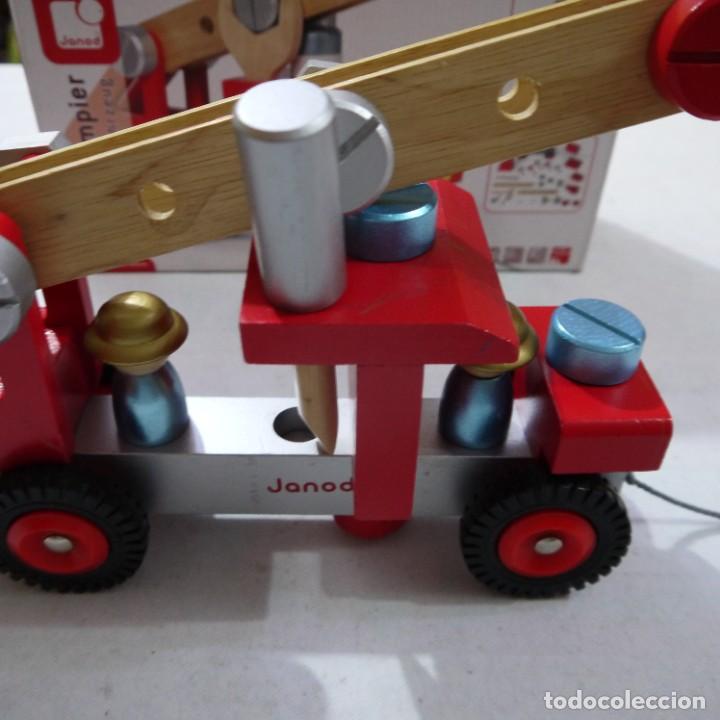 Juegos antiguos: CAMI&Oacute;N DE BOMBEROS DE MADERA - JANOD - Foto 8