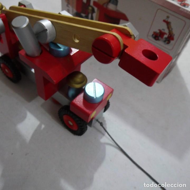 Juegos antiguos: CAMI&Oacute;N DE BOMBEROS DE MADERA - JANOD - Foto 9