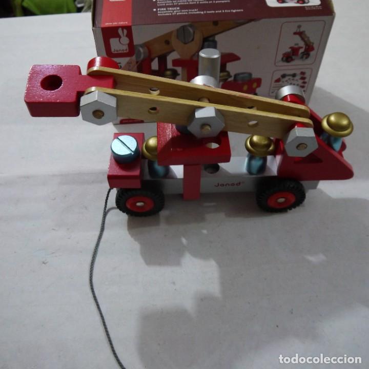 Juegos antiguos: CAMI&Oacute;N DE BOMBEROS DE MADERA - JANOD - Foto 11