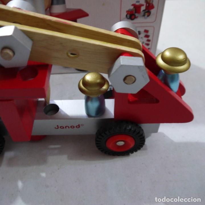 Juegos antiguos: CAMI&Oacute;N DE BOMBEROS DE MADERA - JANOD - Foto 12