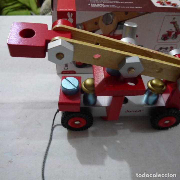 Juegos antiguos: CAMI&Oacute;N DE BOMBEROS DE MADERA - JANOD - Foto 13