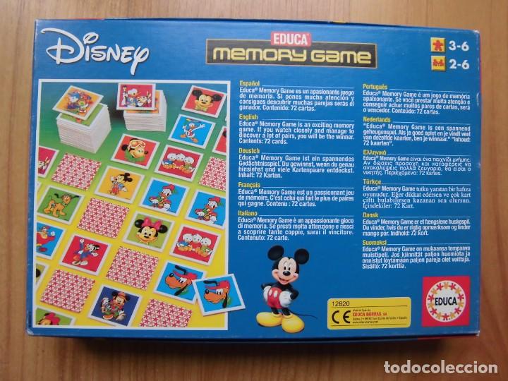 Juegos antiguos: MEMORY GAME DISNEY EDUCA 72 CARTAS - Foto 2