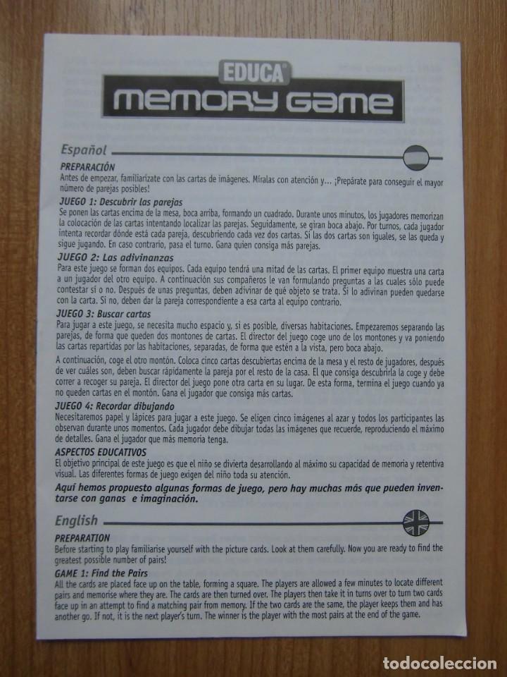 Juegos antiguos: MEMORY GAME DISNEY EDUCA 72 CARTAS - Foto 5