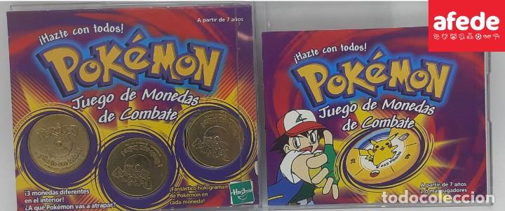 Hasbro Pokemon Battling Coin Game 3 Unique Coins 1999 for sale