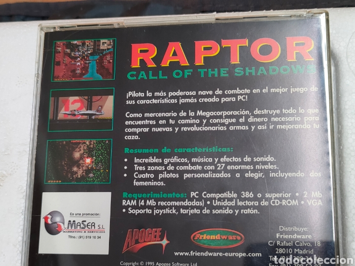 Juegos antiguos: Juego PC-CDROM Raptor - Foto 3