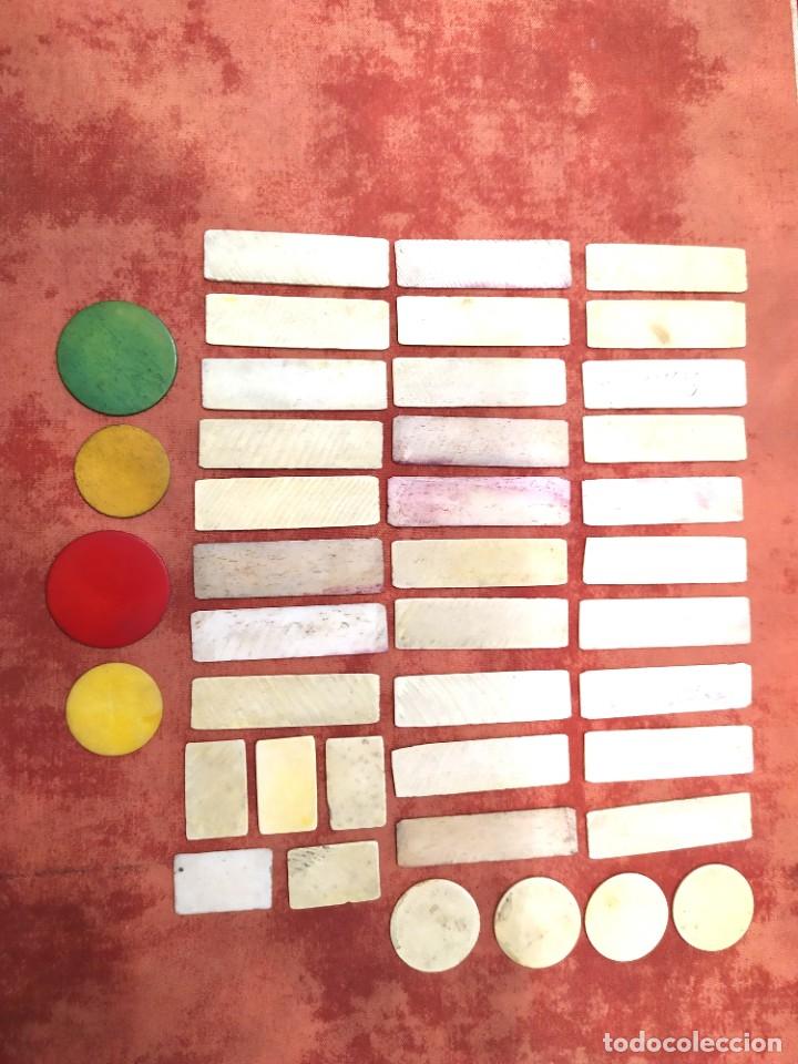 Juegos antiguos: FICHAS DE JUEGO DE HUESO - Foto 1