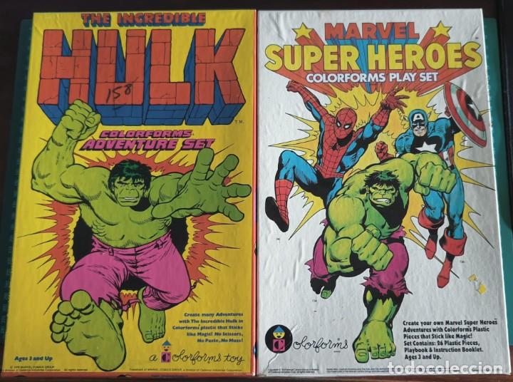 Juegos antiguos: 2 MARVEL COLORFORMS PLAY SET HULK SUPER HEROES - Foto 1
