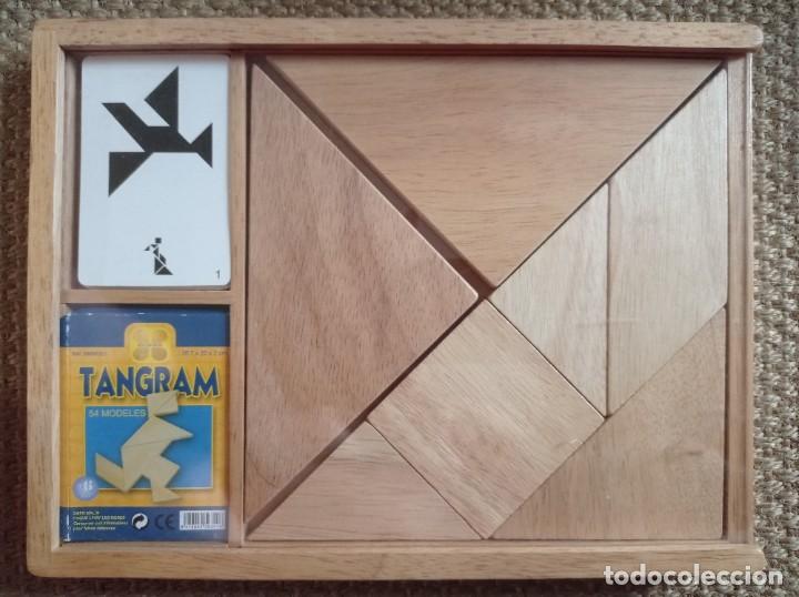 Juegos antiguos: TANGRAM MADERA CON 27 CARTAS (54 modelos) - Foto 1