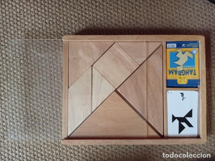 Juegos antiguos: TANGRAM MADERA CON 27 CARTAS (54 modelos) - Foto 2