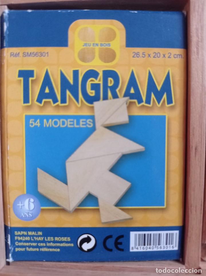 Juegos antiguos: TANGRAM MADERA CON 27 CARTAS (54 modelos) - Foto 3