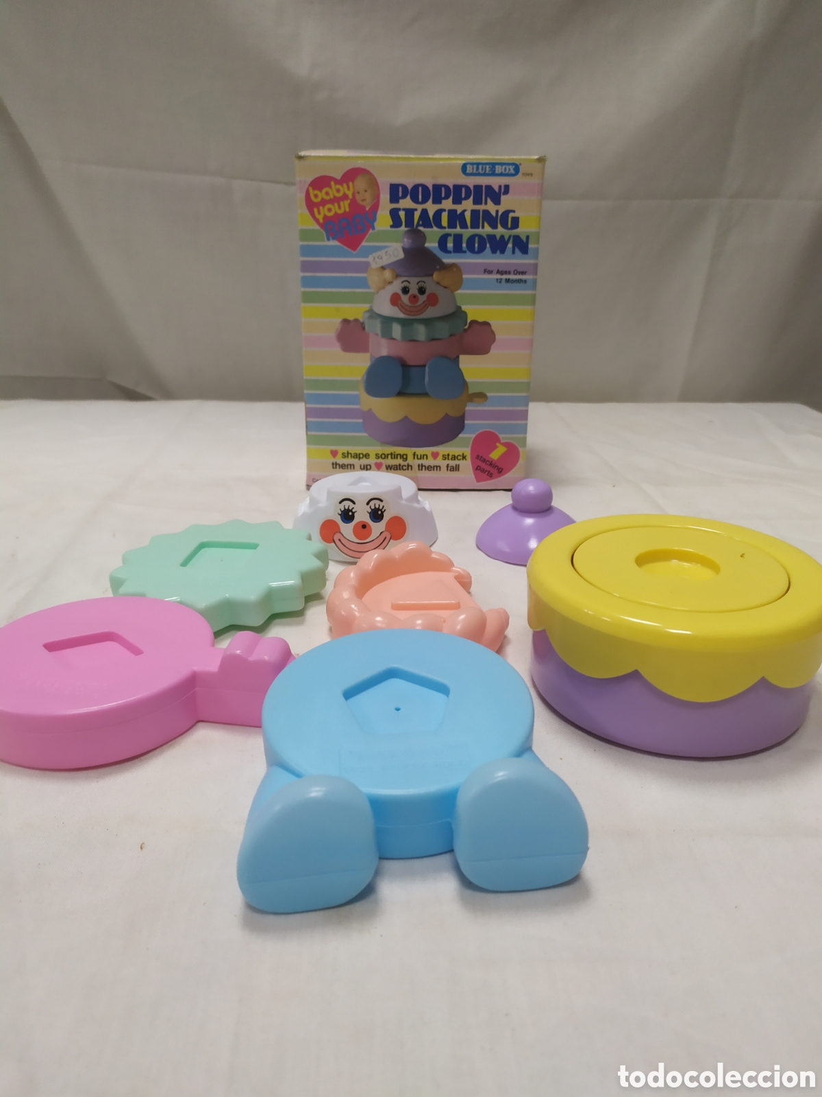 Juegos antiguos: Poppin Stackin Clown de Blue-Box, payaso para montar - Foto 3