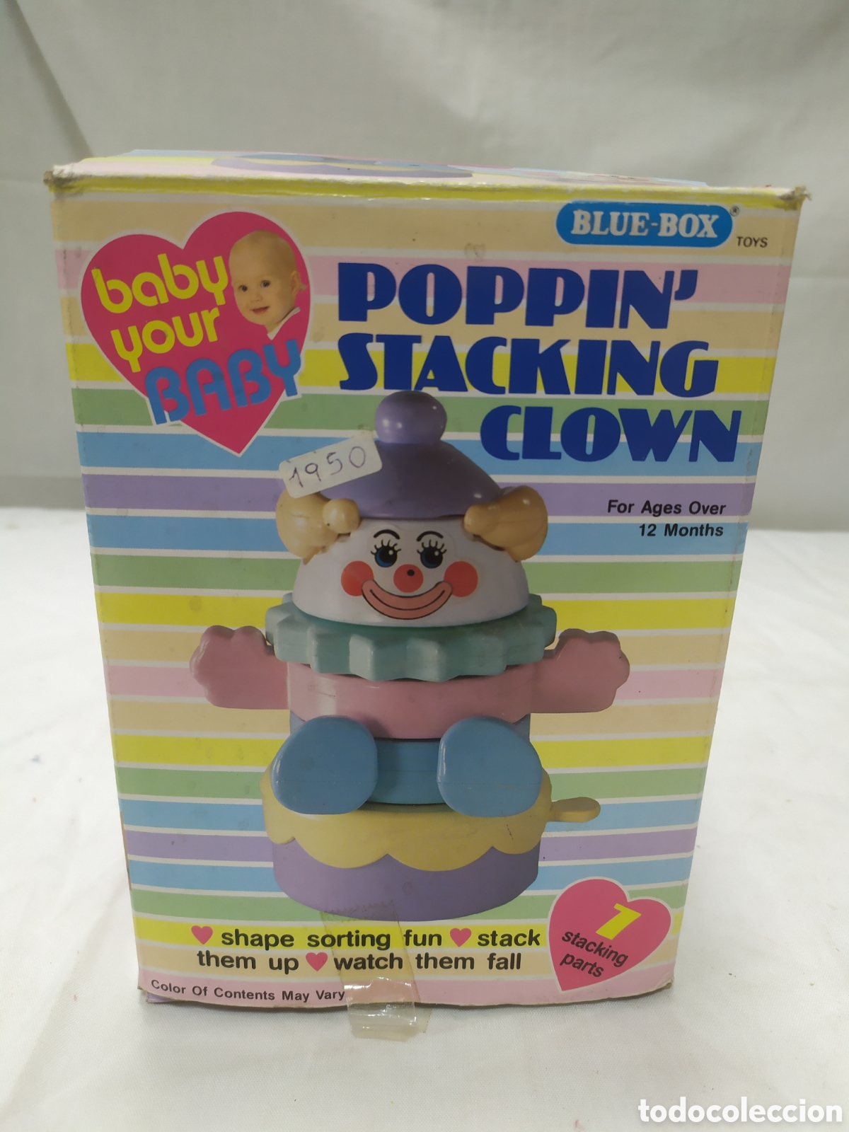 Juegos antiguos: Poppin Stackin Clown de Blue-Box, payaso para montar - Foto 1