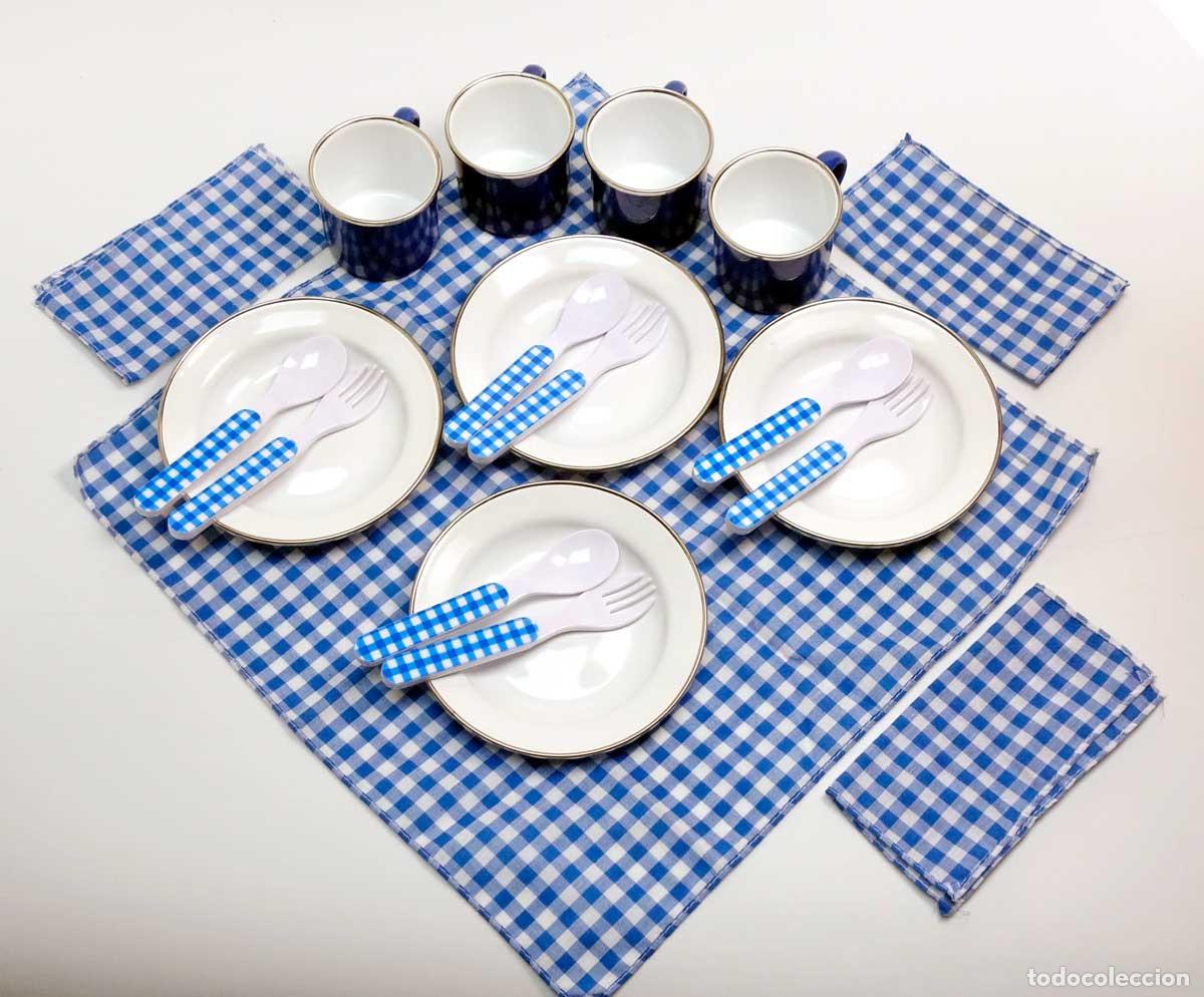 Juegos antiguos: CESTA DE PICNIC DE JUGUETE 4 SERVICIOS. COMO NUEVA - Foto 3