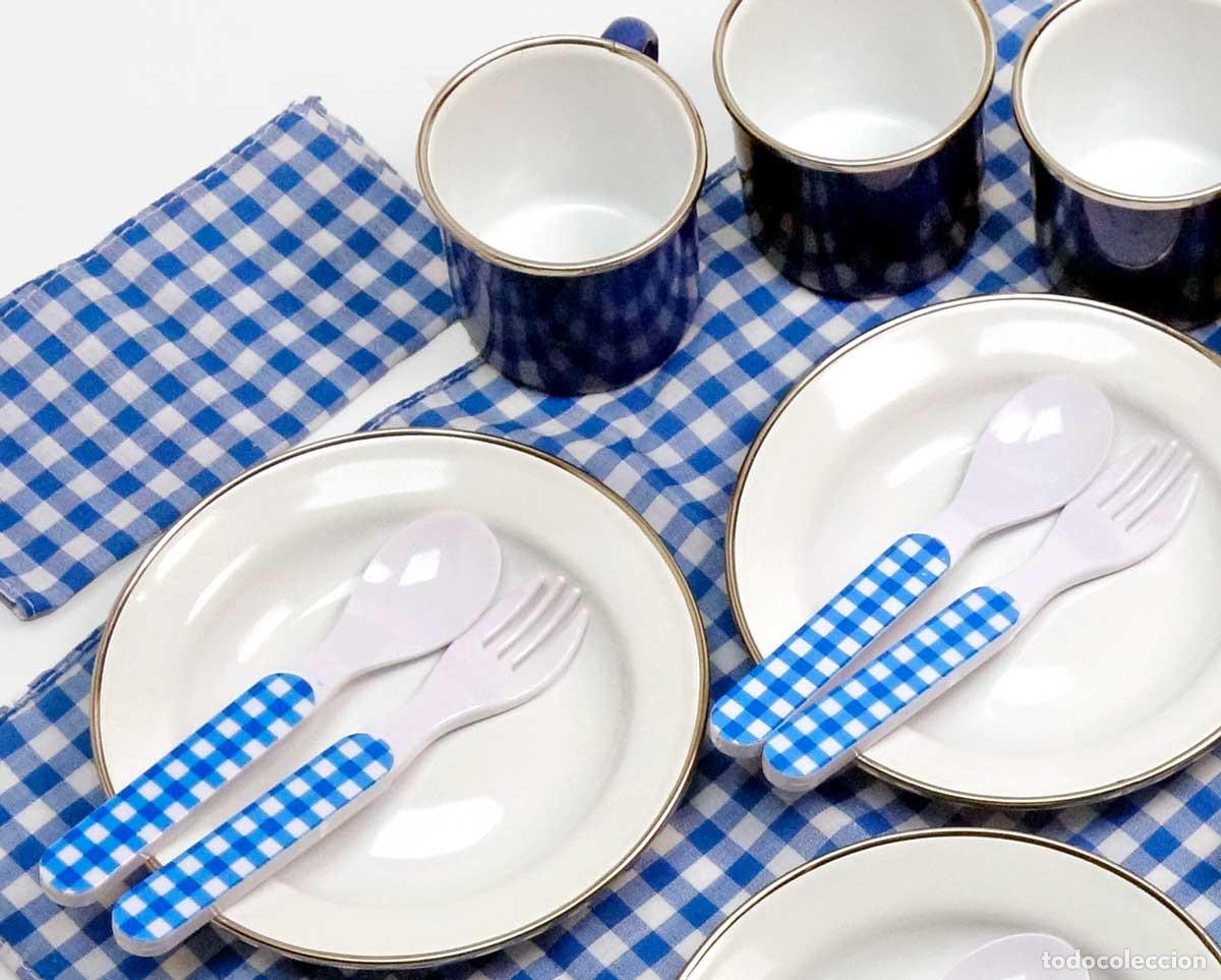 Juegos antiguos: CESTA DE PICNIC DE JUGUETE 4 SERVICIOS. COMO NUEVA - Foto 4