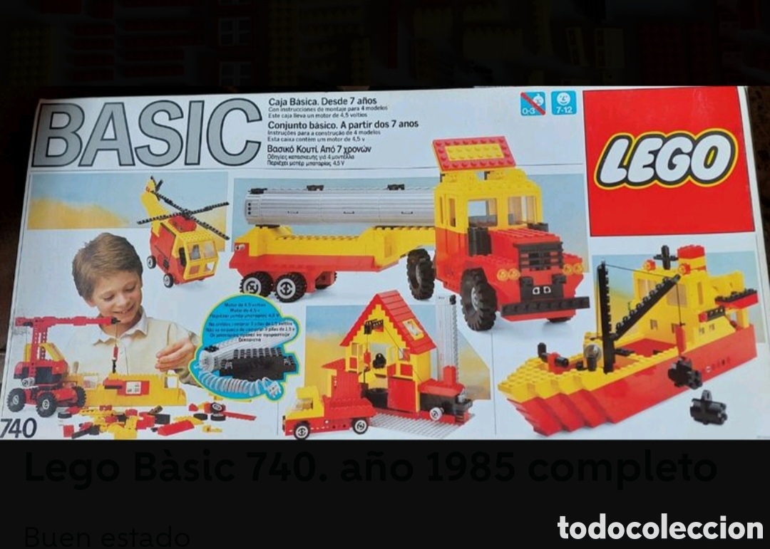 Juegos antiguos: Lego B&aacute;sico 740, a&ntilde;o 1985 . Completo - Foto 1