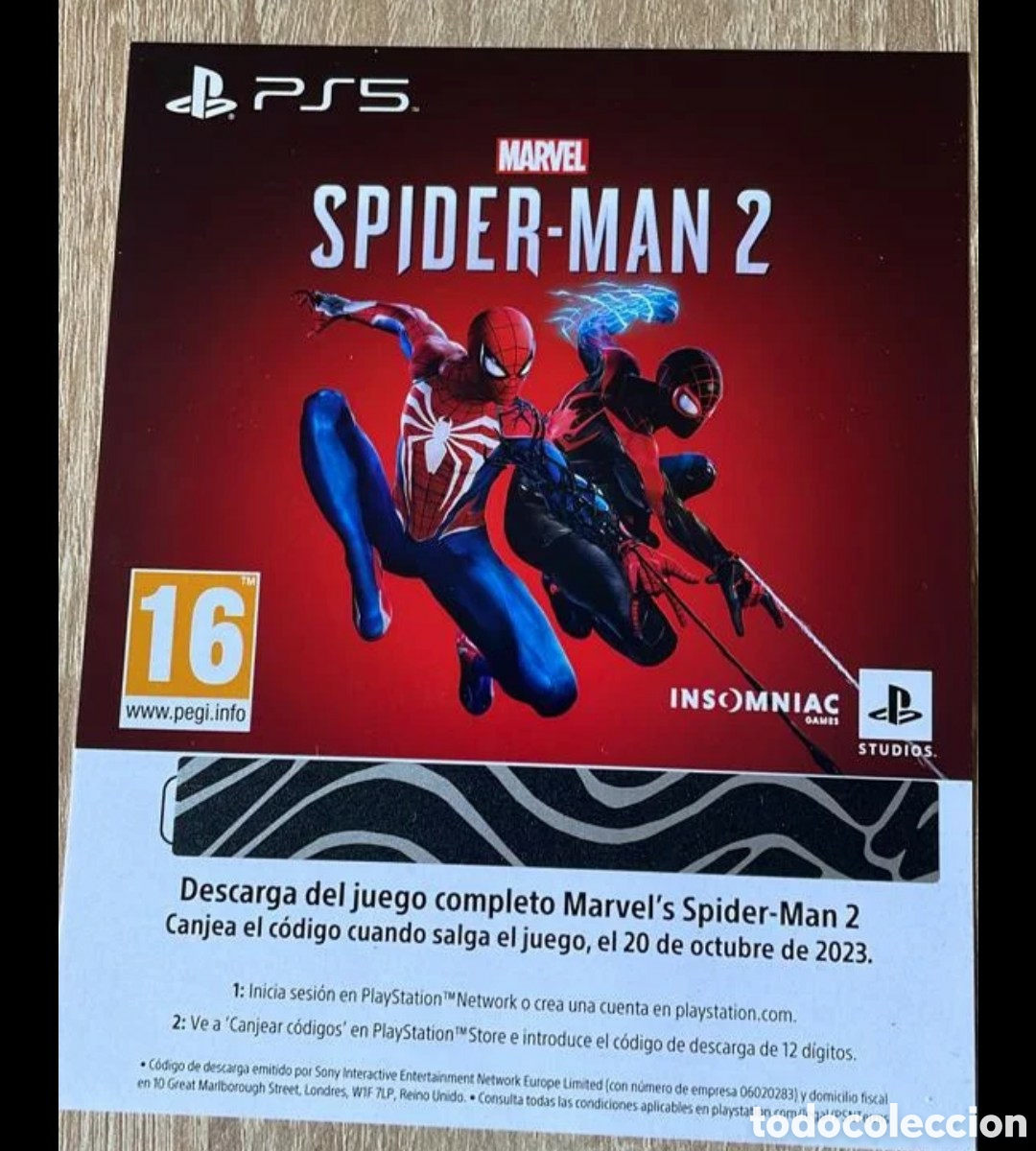 Edición PS5 de Marvel's Spiderman 2 + código de descarga de