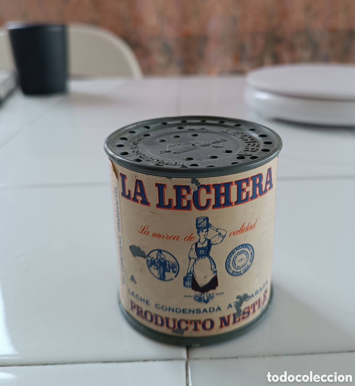 Juegos antiguos: Juguete sonoro leche condensada LA LECHERA. - Foto 1