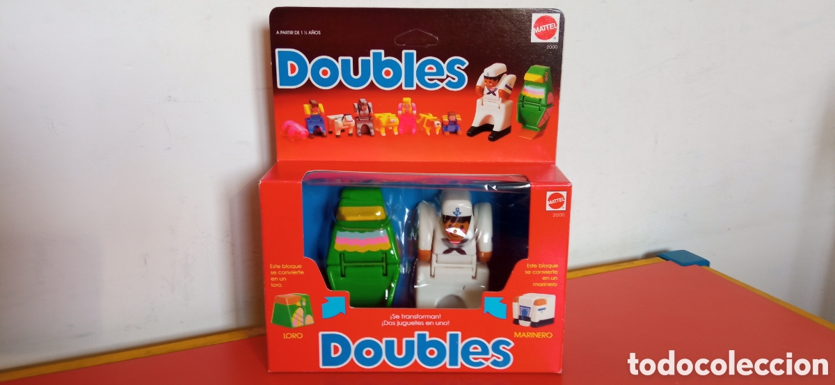 Juegos antiguos: DOUBLES.BLOQUES TRANSFORMABLES.LORO Y MARINERO.MATTEL 1987.SIN ABRIR. - Foto 1