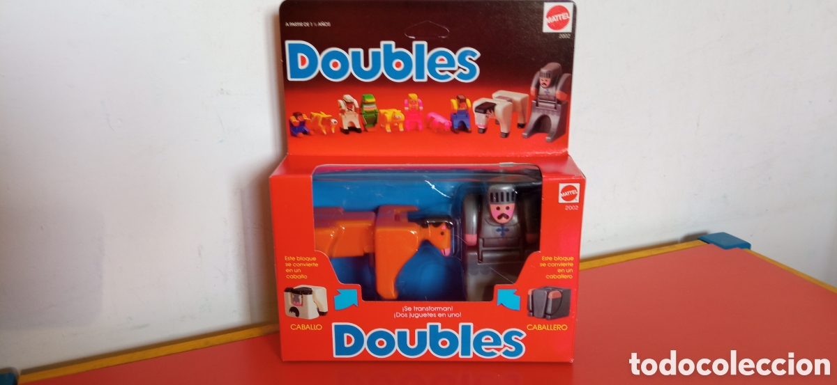 Juegos antiguos: DOUBLES.BLOQUES TRANSFORMABLES.CABALLO Y CABALLERO.MATTEL 1987.SIN ABRIR. - Foto 1