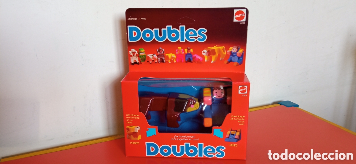 Juegos antiguos: DOUBLES.BLOQUES TRANSFORMABLES.PERRO Y NI&Ntilde;O.MATTEL 1987.SIN ABRIR. - Foto 1