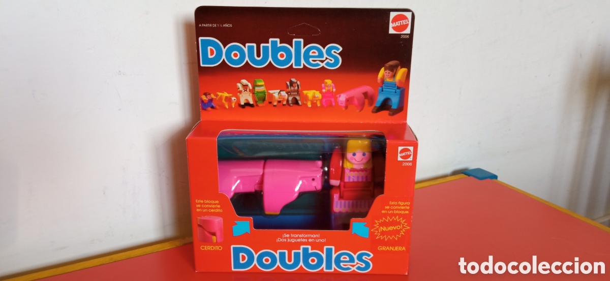 Juegos antiguos: DOUBLES.BLOQUES TRANSFORMABLES.CERDITO Y GRANJERA.MATTEL 1987.SIN ABRIR. - Foto 1
