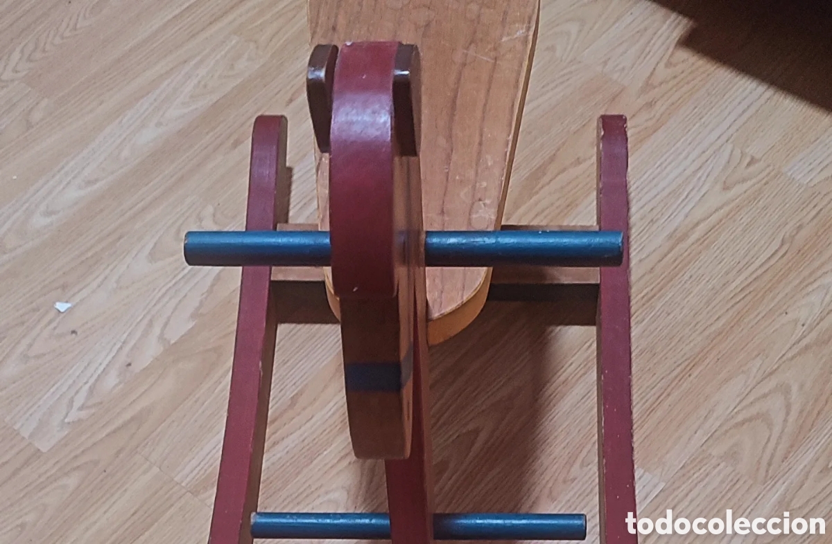 Juegos antiguos: CABALLITO BALANCIN DE MADERA - Foto 7