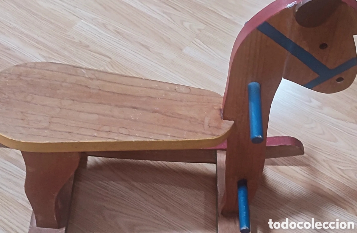 Juegos antiguos: CABALLITO BALANCIN DE MADERA - Foto 2