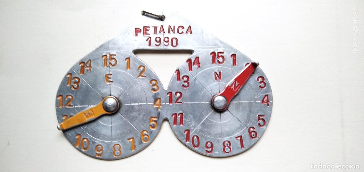 Juegos antiguos: PLACA METALICA CONTADOR DUPLEX DE PETANCA 1990 (VER DESCRIPCI&Oacute;N)